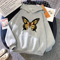 butterfly print hoodies women hooded oversize pullovers harajuku kawaii female loose streetwear girls ladies sweatshirts