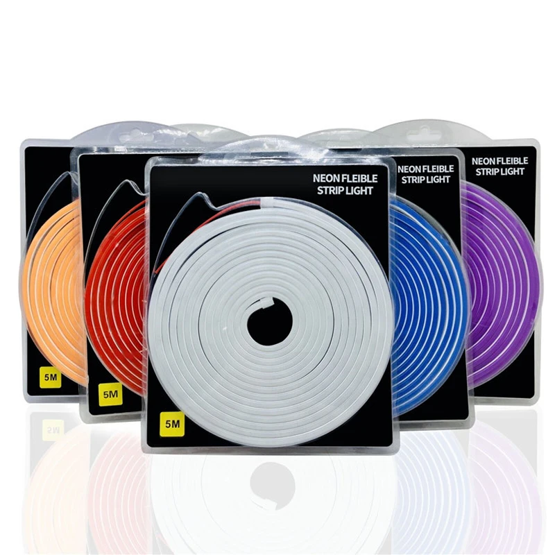 Силиконовая тонкая светодиодная Неоновая Гибкая веревка SMD2835 12 вольт 7 Вт 6x12 мм
