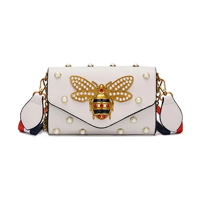 White Bolsa Feminina, новинка, модные брендовые женские маленькие сумочки с Пчелой, на цепочке, сумки через плечо, вечерние, клатч, Основная сумка для женщин - Цвет: White