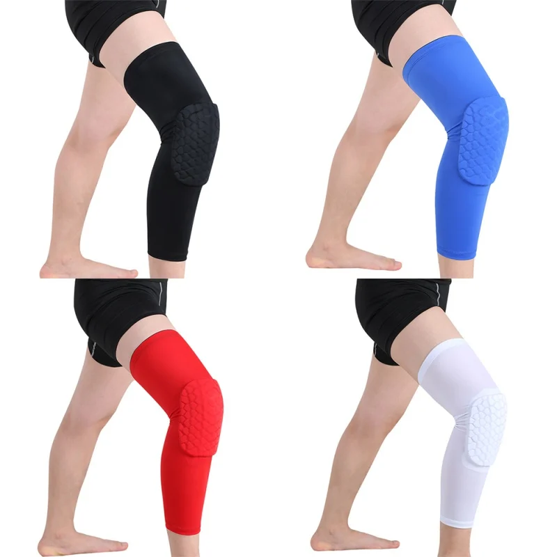 

1 PC Breathable Sports Knee Pads Honeycomb Collision Elastic Leg Brace Support Compression Leg Sleeve Calf Protective Gear