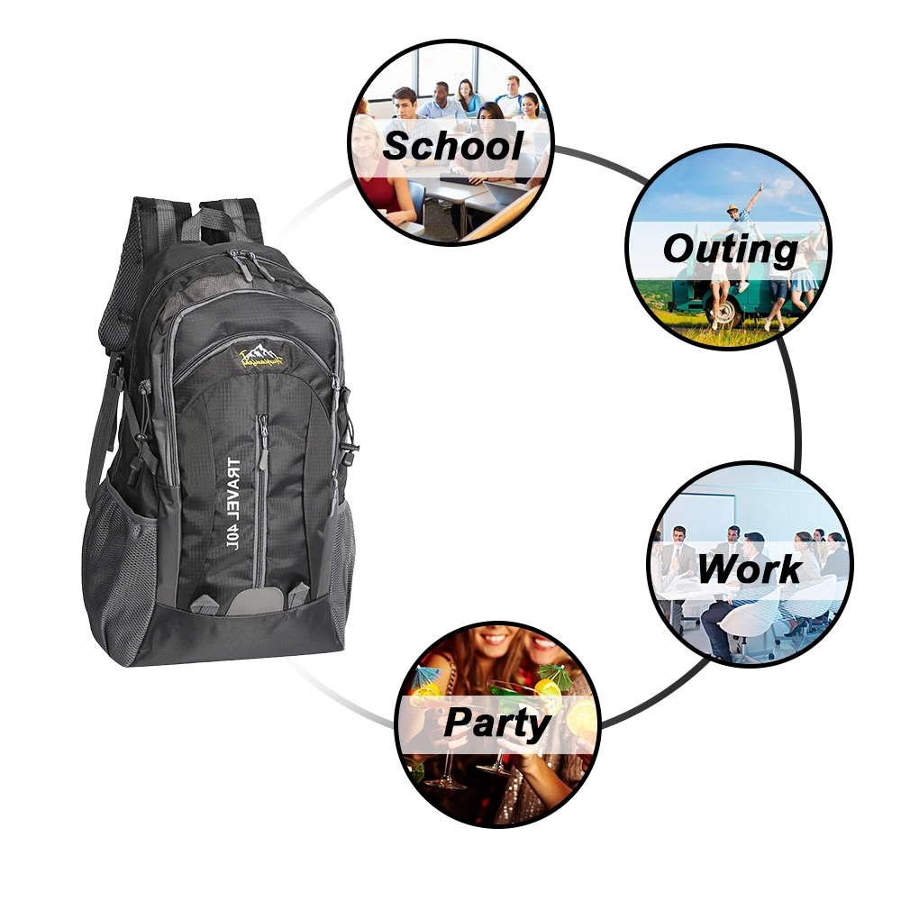 40L унисекс водонепроницаемый мужской рюкзак для путешествий спортивная сумка