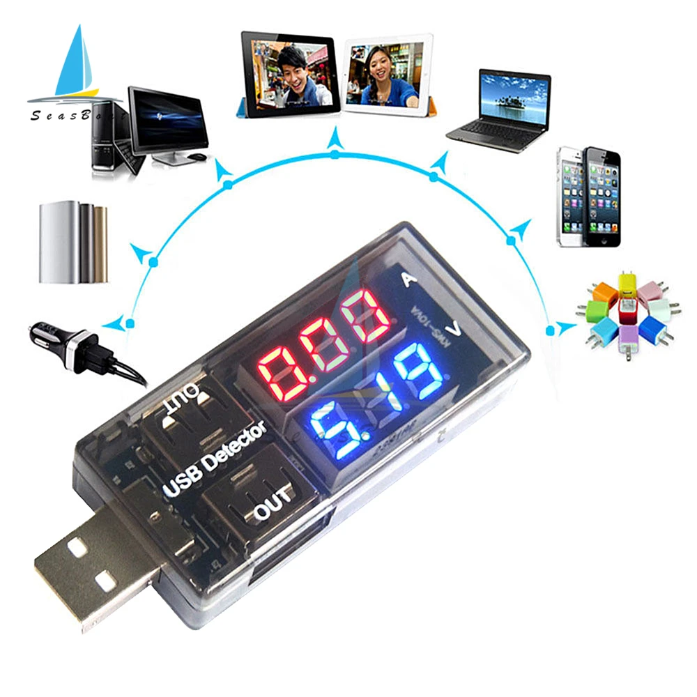 

USB тестер детектор тока напряжения двойной дисплей цифровой вольтметр Амперметр Измеритель Напряжения Монитор внешний аккумулятор зарядн...