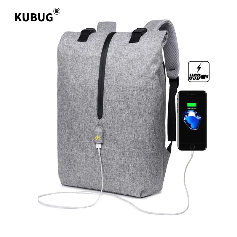 KUBUG Waterproof Bag Men Laptop Rucksack Travel Backpack Large Capacity Business USB Charge College Student Shoulder Bags