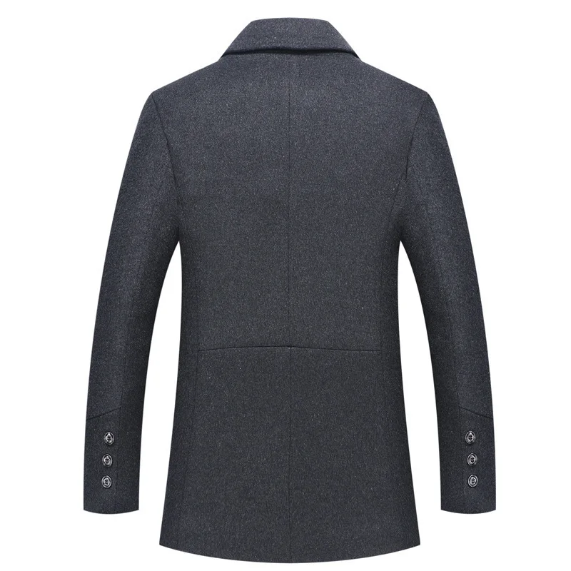 Men Winter Wool Coat Men's High Quality Plus Thick Blends Woolen Pea Male Trench Casual Overcoat M-4XL | Мужская одежда