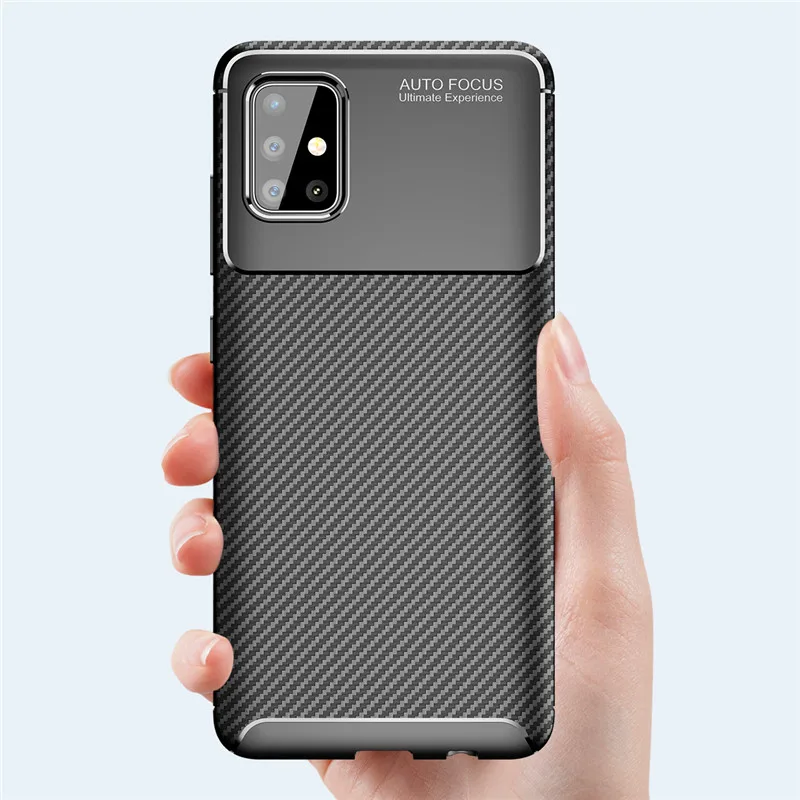 carbon fiber case for samsung galaxy a51 cover soft protective housings phone bumper for samsung galaxy a51 5g case funda etui free global shipping