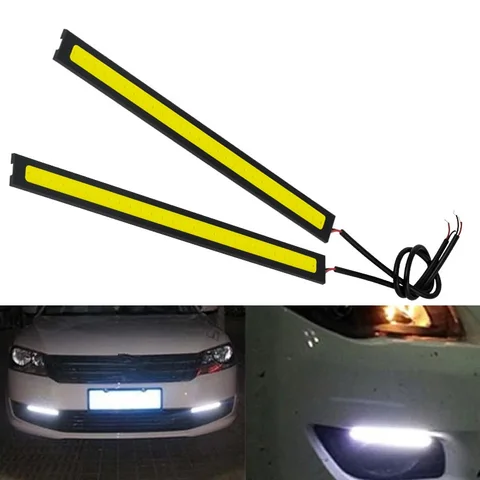 6/4/2 шт. 17 см Универсальные водонепроницаемые дневные ходовые огни Auto COB DRL Светодиодная лента Автомобильные противотуманные фары COB Стайлинг автомобиля Светодиодная лампа DRL
