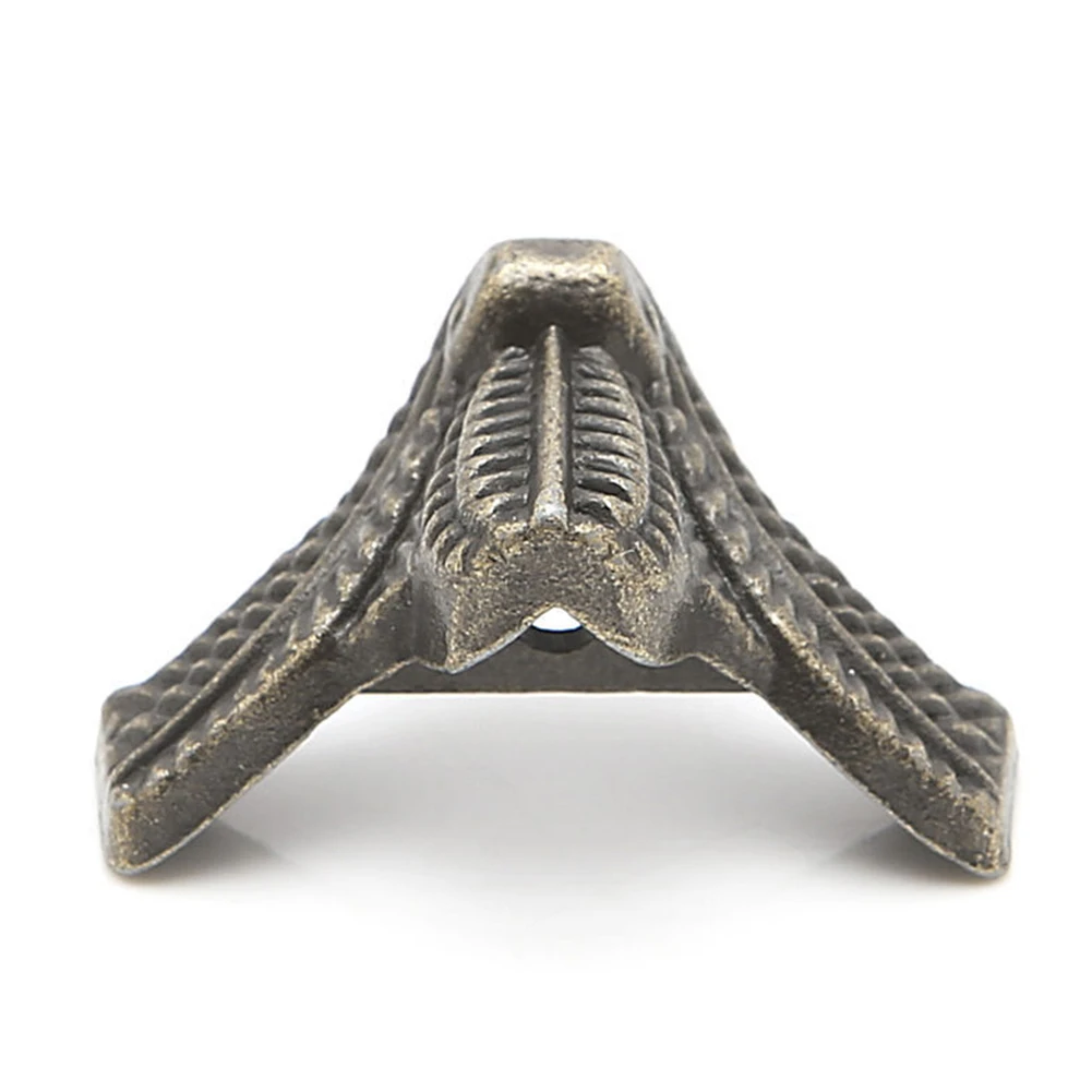 Винтажная коробка для ювелирных изделий, Деревянный чехол, декоративный металлический уголок для мебели, защитные накладки для ног, мебельные ножки
