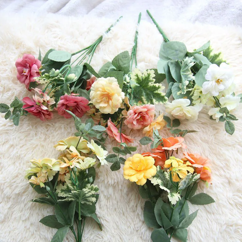Высококачественный 1 букет искусственных цветов Шелковый цветок Европейская