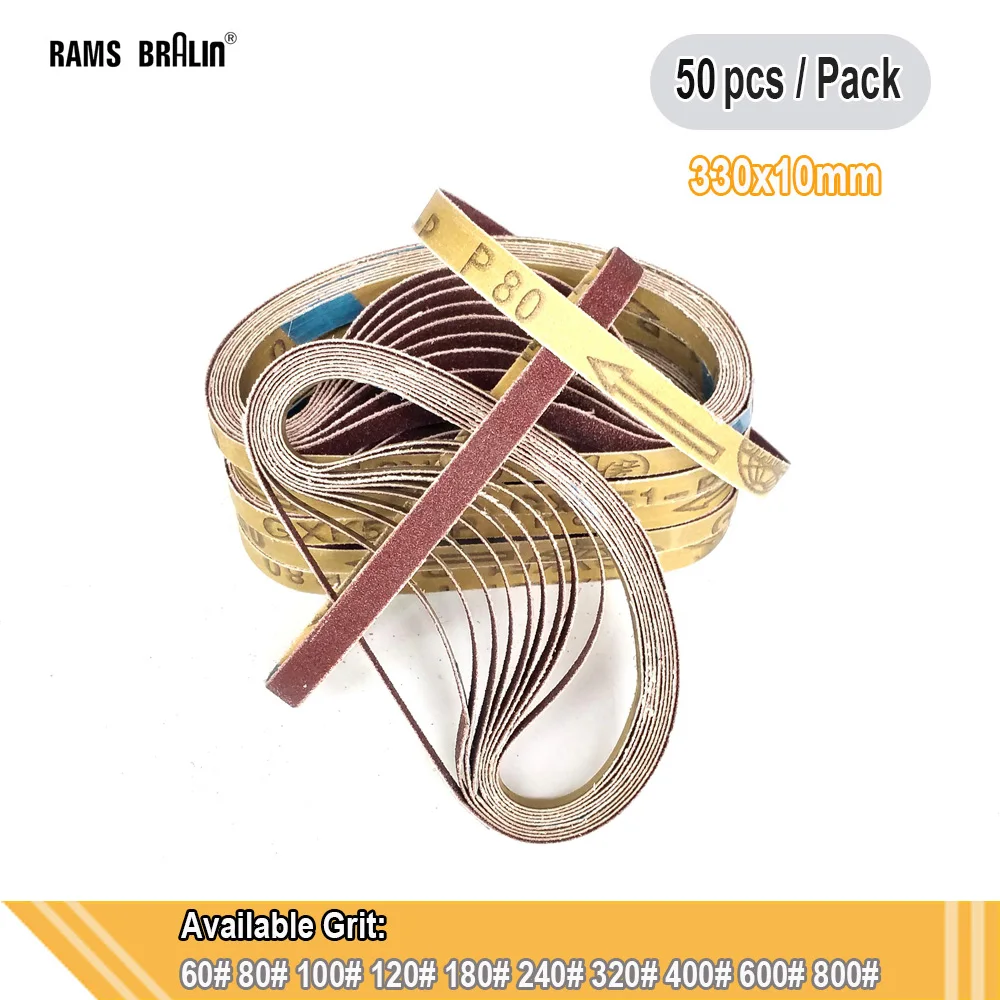 Абразивные шлифовальные ленты P80, P60, P120, P180, P240, 50 шт., 330*10 мм Абразивные шлифовальные ленты P80, P60, P120, P180, P240, 50 шт., 330*10 мм