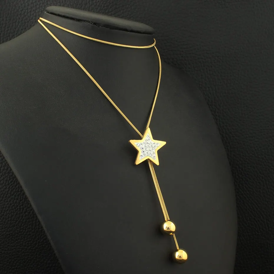 Модные ювелирные изделия из нержавеющей стали для женщин и девочек длиной 730 мм