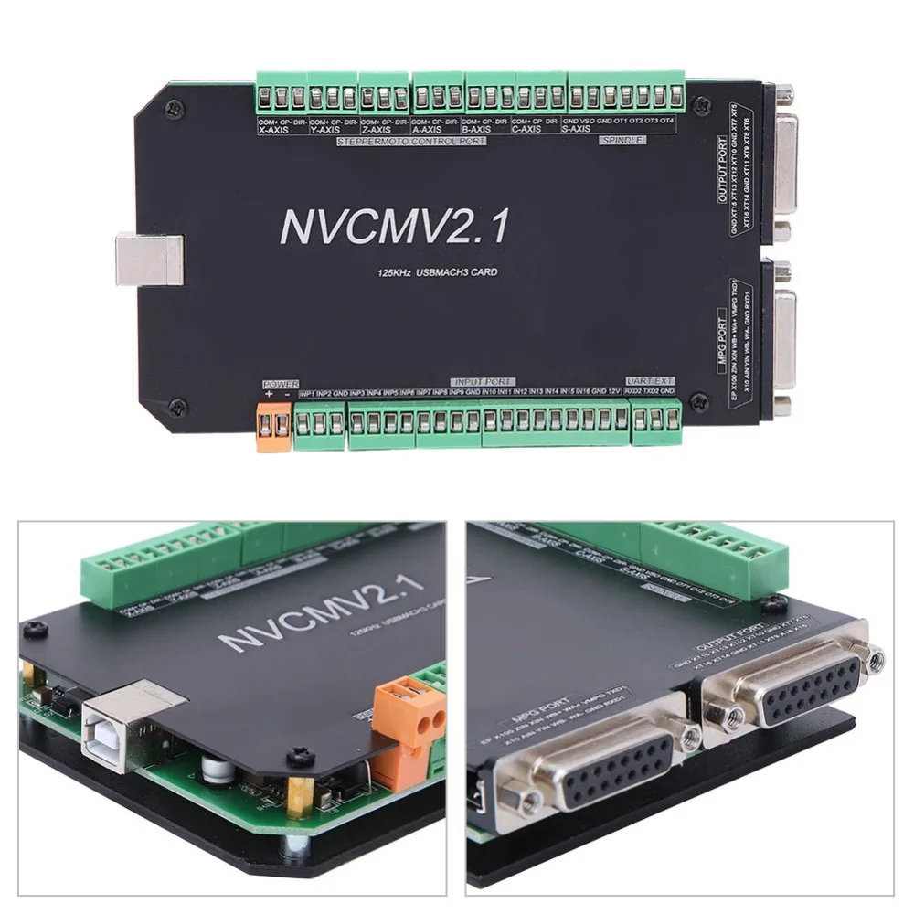 NVCM 5 осевой контроллер с ЧПУ MACH3 USB интерфейсная плата для шагового двигателя