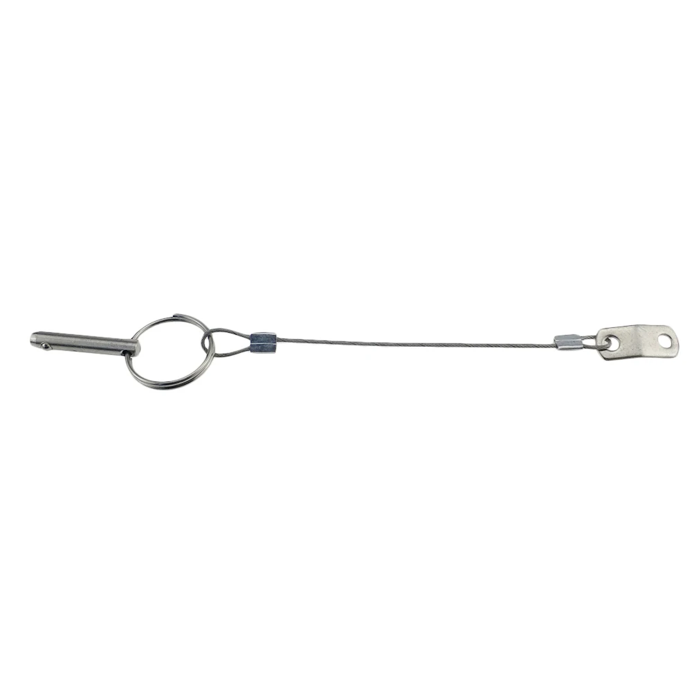 

Bimini Top Pin, Quick Release Pin 1/4" diameter w/Lanyard Prevents Loss, All 316 Stainless Steel, Marine Hardware