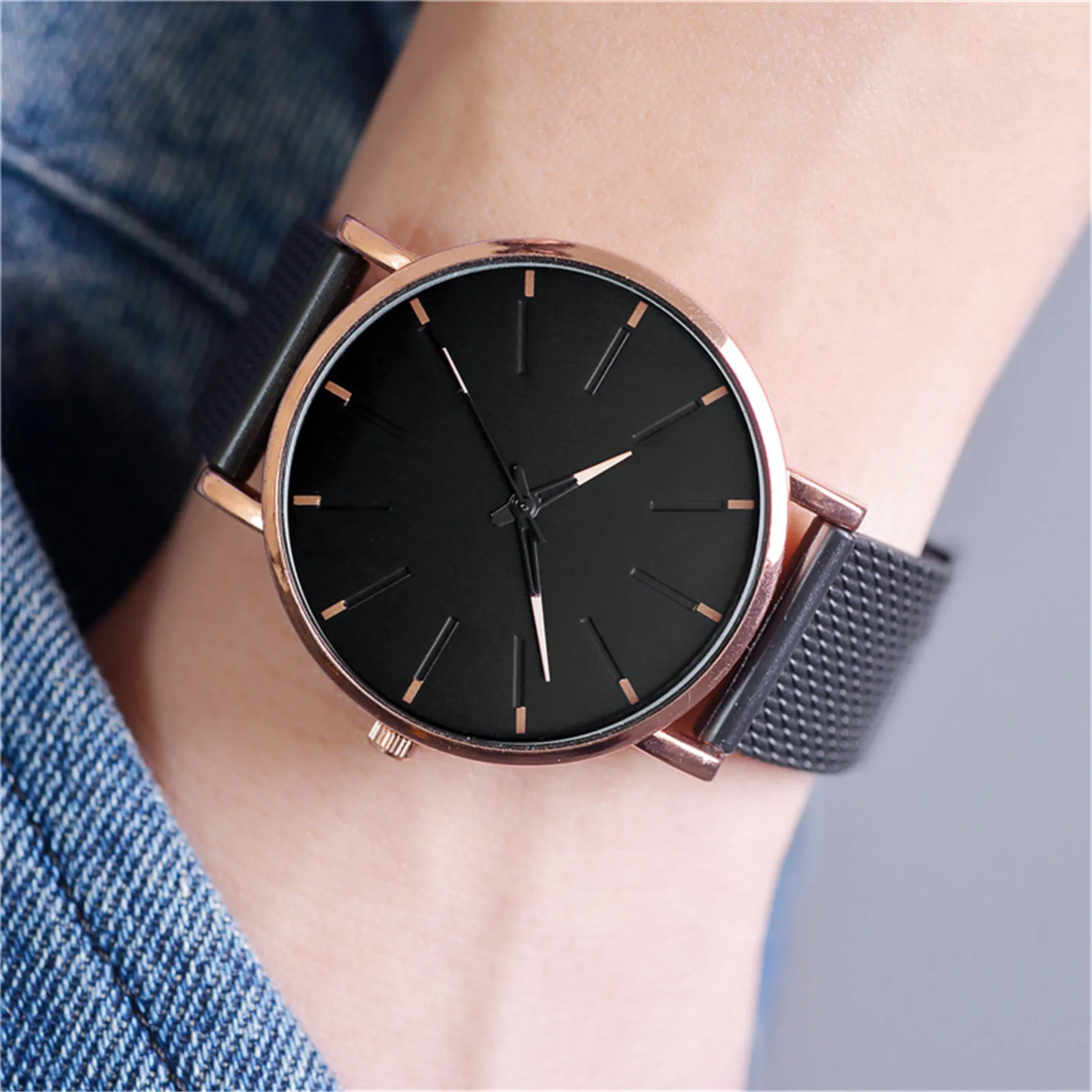 

Waterproof Sport Automatic Date Quartz Watch For Men Top Brand Leather Chronograph Men's Mesh Strap Ultra-thin Quartz Watch