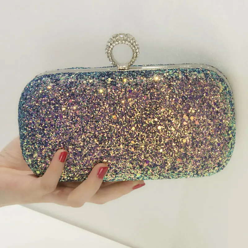 Блестящий женский вечерний клатч с блестками Женская блестящая дизайнерская