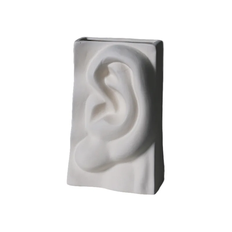 

Facial Vase Gift Craft Ornaments Abstract Human Face Unburnt Pottery Human Facial Organ Desktop vases for decoration