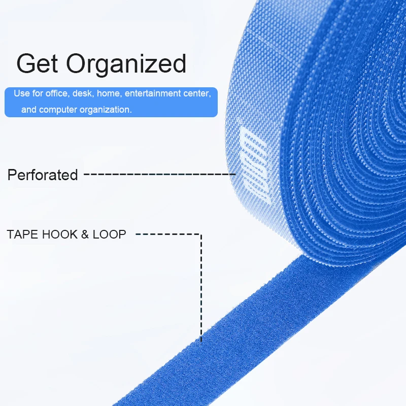Перфорированная крепежная лента на липучке для управления кабелями органайзер