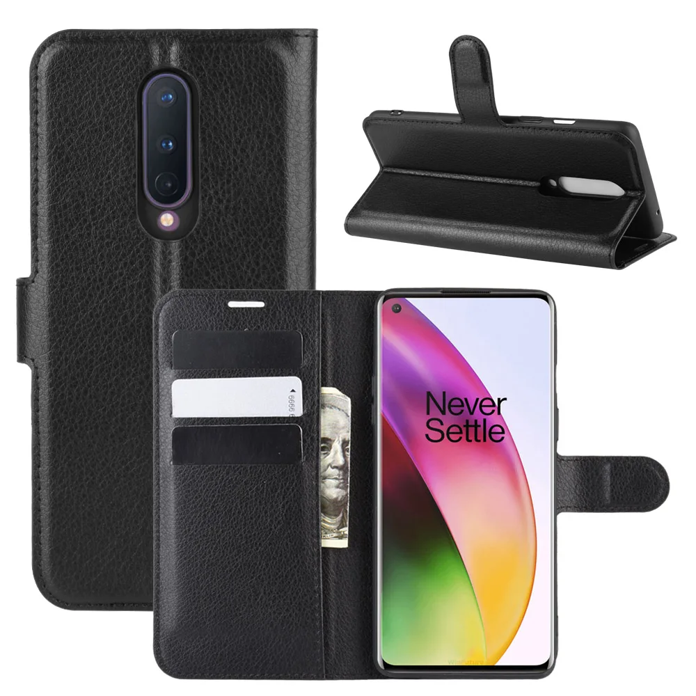 Роскошный флип-чехол для OnePlus 8 7 Pro 7T 6T 5 5T кожаный чехол Litchi stria искусственный