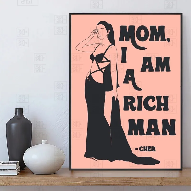 Cher Art Humor холст печать девушка сила мама я богатый человек цитата для настенного