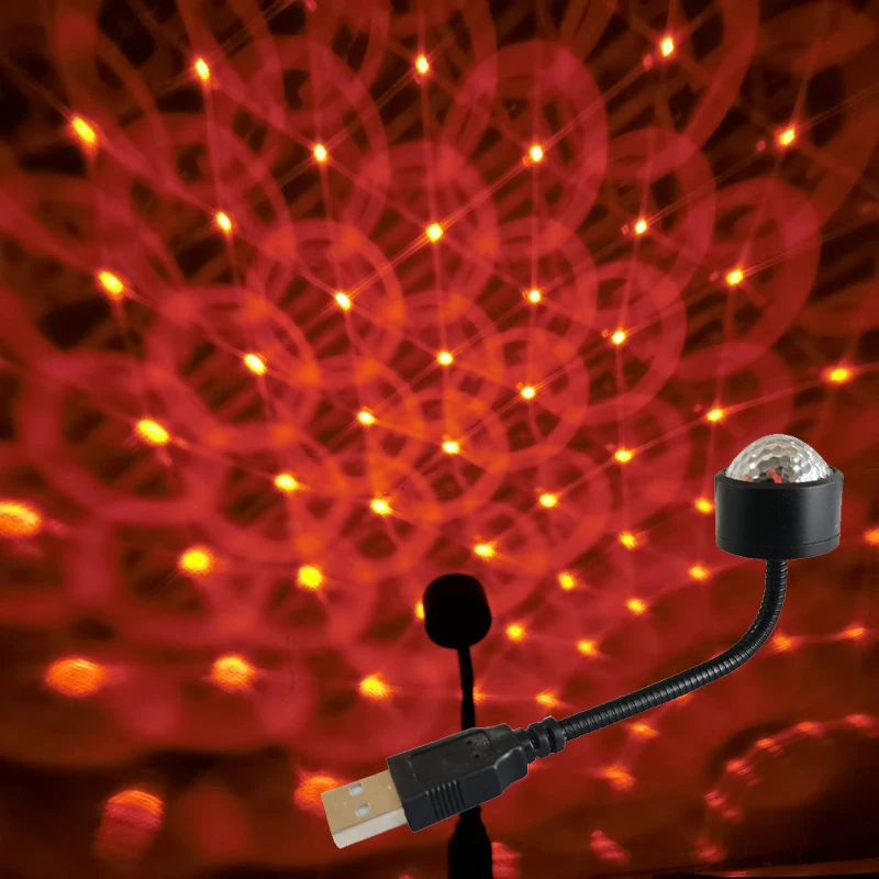 1 шт. красивые мини авто USB атмосферу светильник par DJ RGB Красочная музыкальная