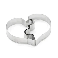 2pcsset stainless steel heart shape wedding cake decorating tools love puzzle cookie cutter diy pastry biscuit baking molds