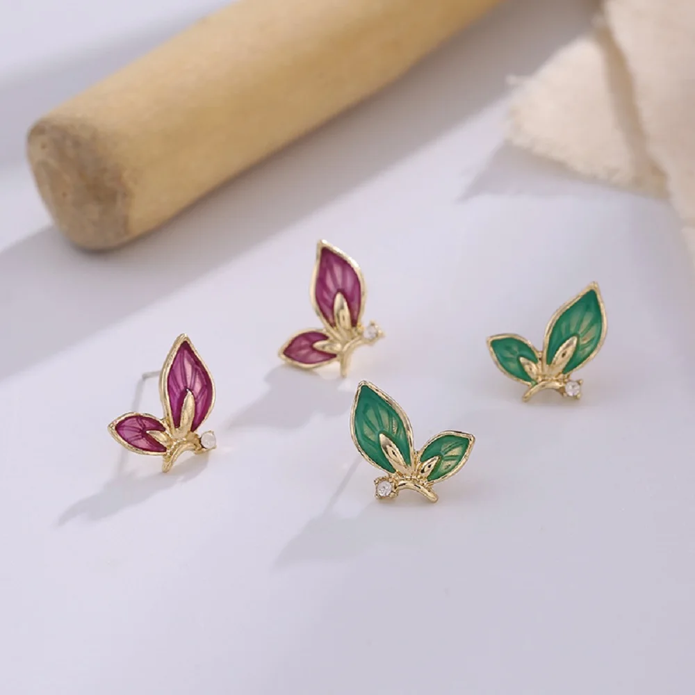 Женские винтажные серьги-гвоздики серьги золотого цвета в форме бабочки с