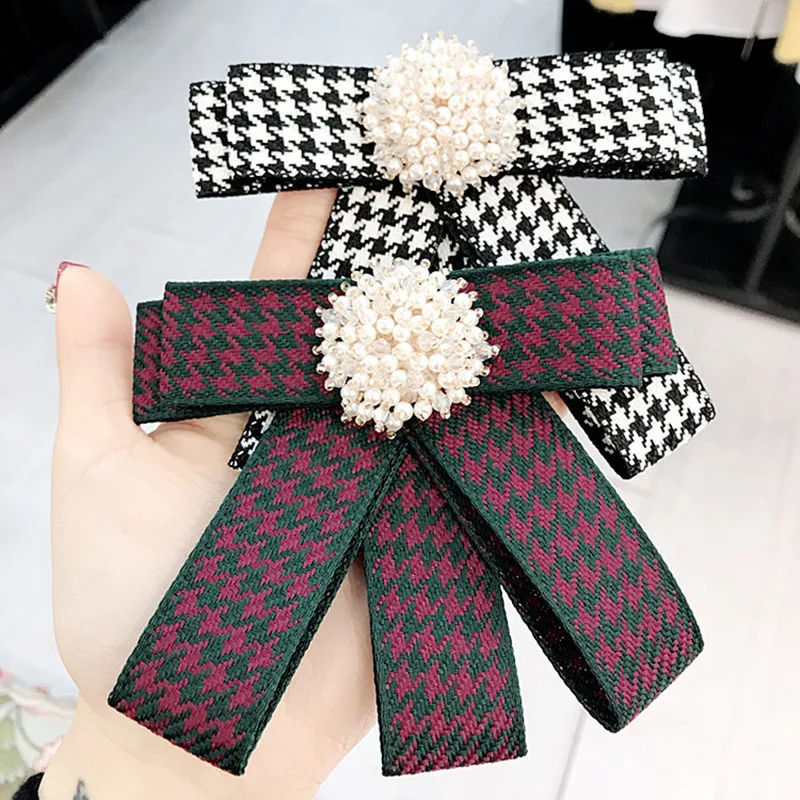 

Bow Tie Women Collar Pin Flower Rhinestone Crystal Beads Brooches for Lady Clothes Accessories Girls Shirts Bow Ties 5pcs/Lot
