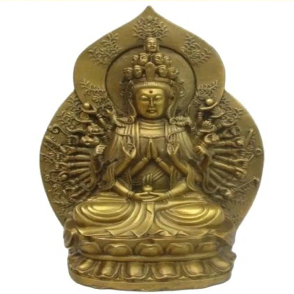 

China's copper sculpture of guanyin bodhisattva figure of Buddha metal crafts decoration