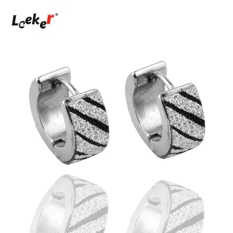 

LEEKER Trendy Stainless Steel Circle Hoop Earring Silver Color Tiny Pink Gray Crystal Small Earrings For Women Hot Sale ZD1 LK2