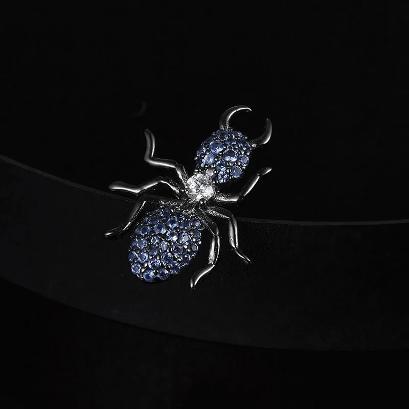 SLJELY Роскошные брендовые темно серые 925 пробы Серебристые синие серьги гвоздики с