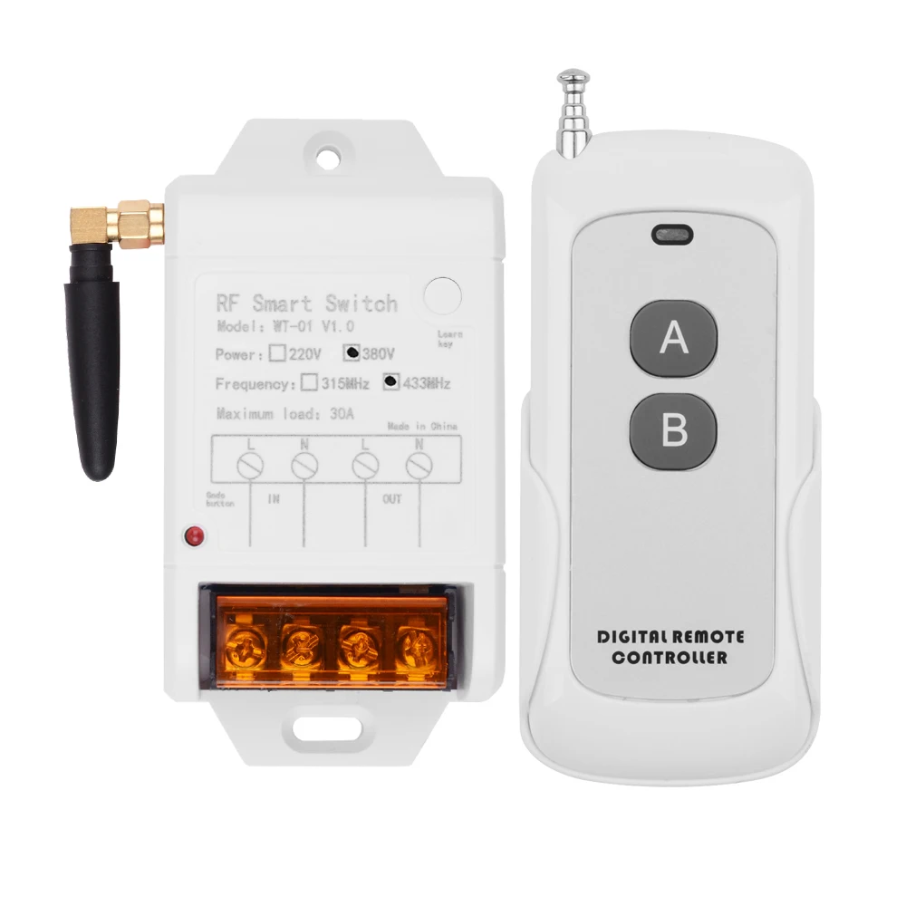 Пульт дистанционного управления для водяного насоса 433 МГц 220 В 380 1 канал 30 А