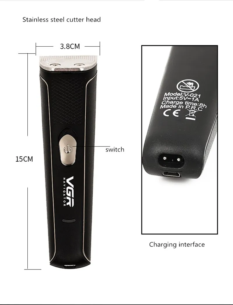 3 в 1 Ножницы для стрижки волос электрические с титановым лезвием, перезаряжаемая многофункциональная машинка для стрижки мужчин с ограничителями гребнями.
