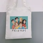Сумка на одно плечо Friends TV Show, сумка для покупок с персонажем из мультфильма Харадзюку, повседневная женская сумка, кошелек, большая сумка, уличная сумка через плечо