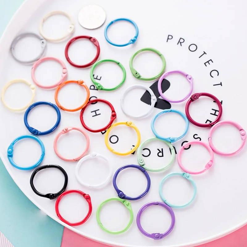 

50 шт 30 мм цветной Биндер из металлических колец, Лаки, свободные листки, книги, обручи, многофункциональный круг, кольцо, брелок, сделай сам, офис Бинди