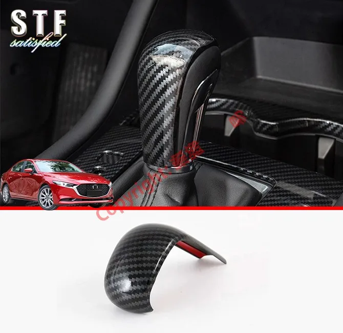 

Углеродное волокно стиль интерьера ручка переключения передач Накладка для Mazda 3 M3 Axela 2019 2020