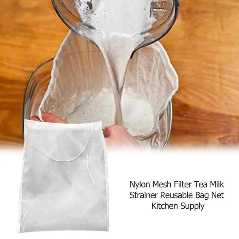 20X30cm Nylon Mesh Filter Tea Milk Strainer Reusable Bag Net Kitchen Supply | Дом и сад