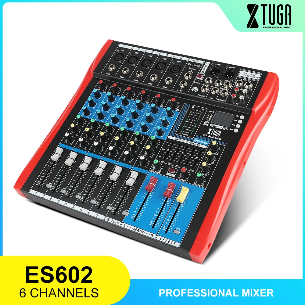 Профессиональный Сценический аудиомиксер XTUGA ES602 миксер со встроенным цифровым
