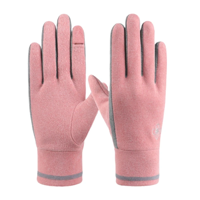 

Women Winter Warm Touch Screen Gloves with Fingertip Flip Cover Non-Slip Mittens K3NF