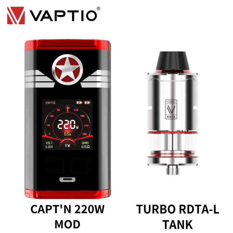 [Доставка из Великобритании] Электронная сигарета Vaptio capт 220 Вт с атомайзером Turbo
