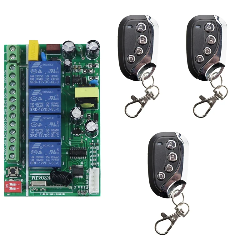 Умный бытовой телефон 4 канала 10 А реле беспроводной пульт дистанционного