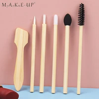 6pcslot beauty makeup brushes set professioal bamboo handle blending eyeliner eyebrow eyelash brush applicator cosmetic tools