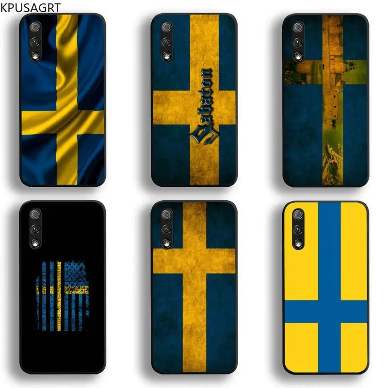 Чехол с шведским флагом для телефона Huawei Honor 30 20 10 9 8 8x 8c v30 Lite view 7A pro|Бамперы| |