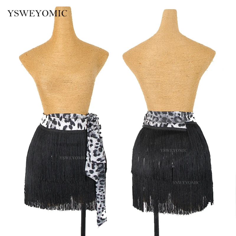 2020 Новый Стиль черная леопардовая Одежда для латинских танцев одежда с короткими