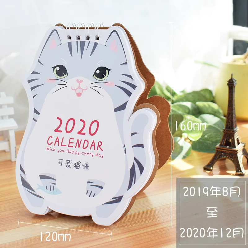 C Мультфильм Хомяк и кошка Настольный мини-календарь стол Сделай Сам календари ежедневный планировщик расписаний,09-,12 - Цвет: C