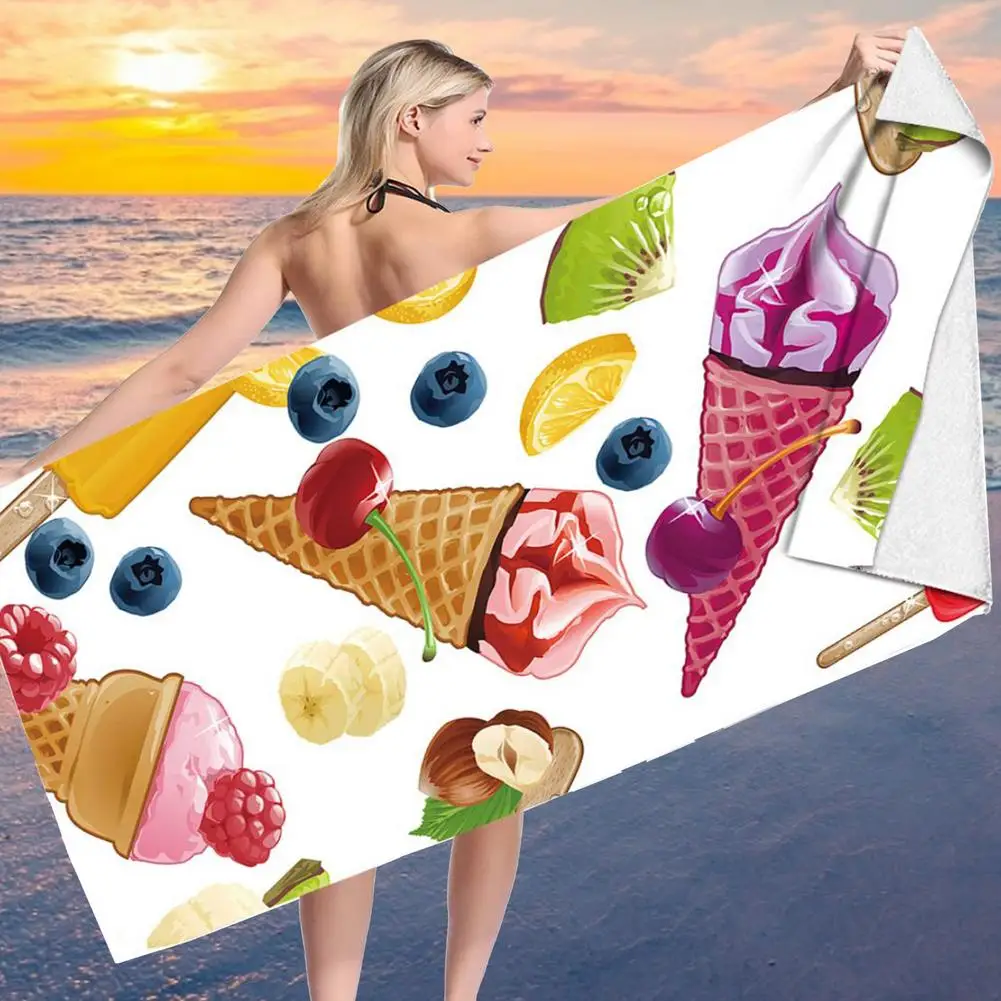 

Microfiber Beach Towel Quick Dry Sand Free Travel Towel Blanket Convenient To Carry Fashion Eye-catching Beach Towel On Vacation