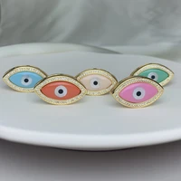 new metal marquise evil eye charm beads for diy jewelry shell zircon colorful bead making necklace bracelet kit