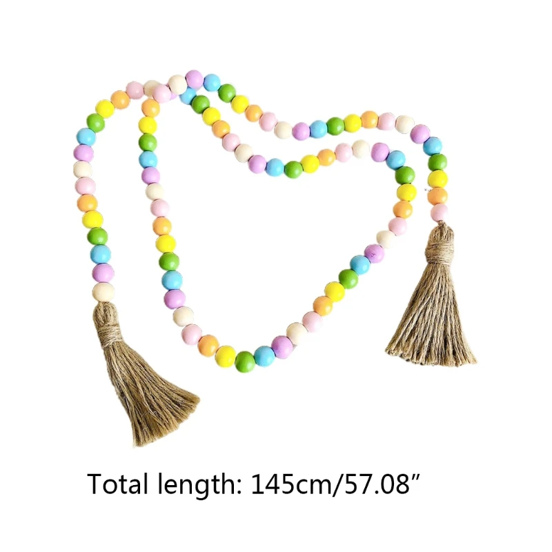 

Colorful Tassel Beads Pendant Creative Rope Beaded Craft Bedroom Wall Hanging Art crafted Chic Decor Dorm Room Home
