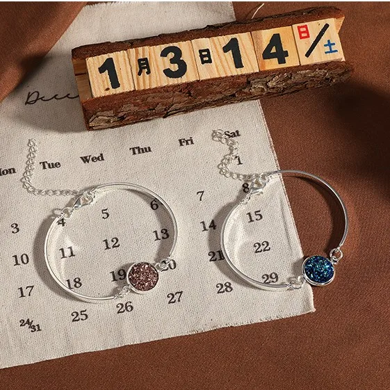 1 шт. Модные Браслеты Druzy Винтаж натуральный жеод камень вышивка ювелирных