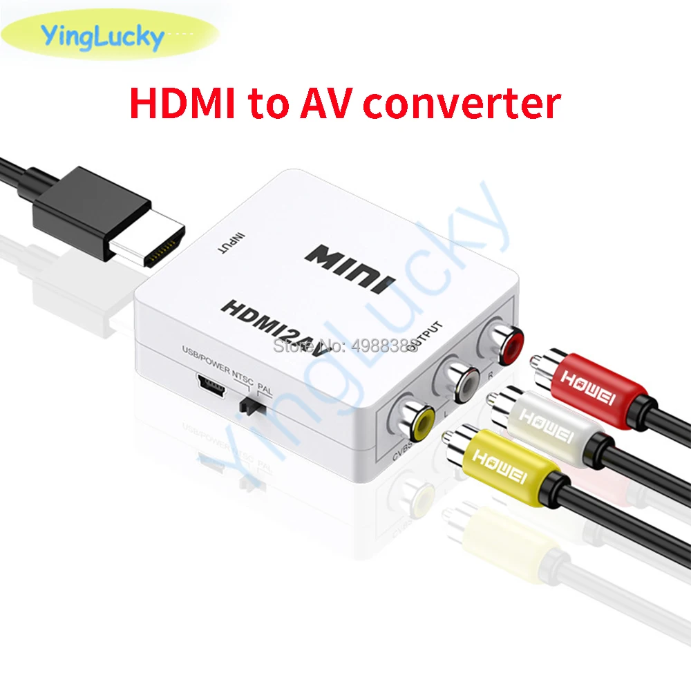 YingLcky HDMI в AV конвертер RCA / CVSB L R 1080P видео HDMI2AV поддерживает NTSC PAL выходной адаптер |