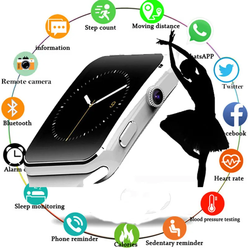 Умные часы Sim Push Message Bluetooth для Android IOS reloj мужские и женские спортивные умные IPhone