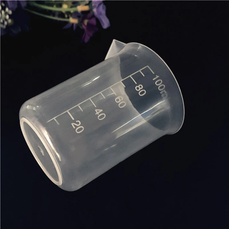 10Pcs 100ml Clear Plastic Measuring Cup Lab Graduated Beaker Liquid Container For Kitchen Home DIY Craft Tool | Дом и сад